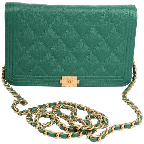 boy chanel wallet on chain green|wallet on chain Chanel bag.